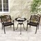 Costway 2/4 PCS Cast Aluminum Patio Chairs Set of 2 Outdoor Dining with Armrests & Curved Seats Bronze